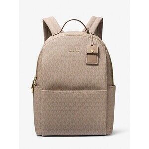 Michael Kors Sable Small Logo Multifunction Backpack Birch color